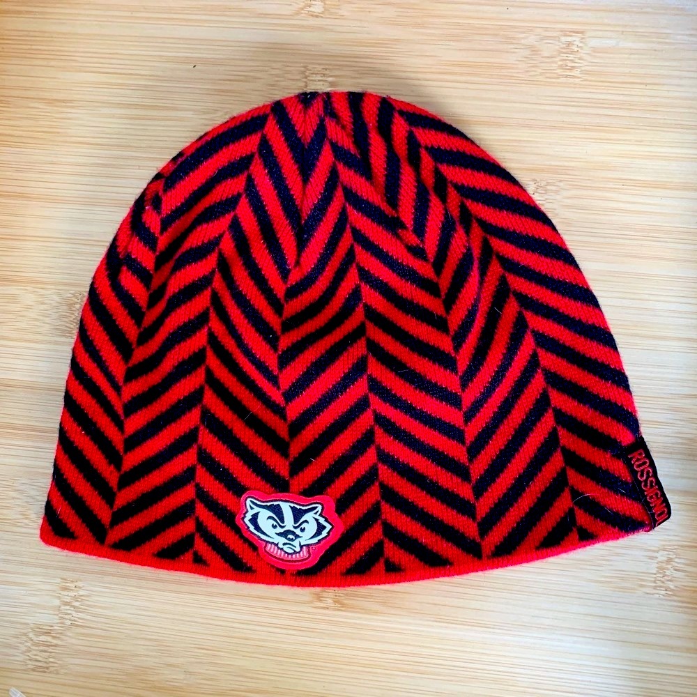 Rossignol UW Wisconsin Badger Logo Ski Beanie Hat One Size Unisex Red Black